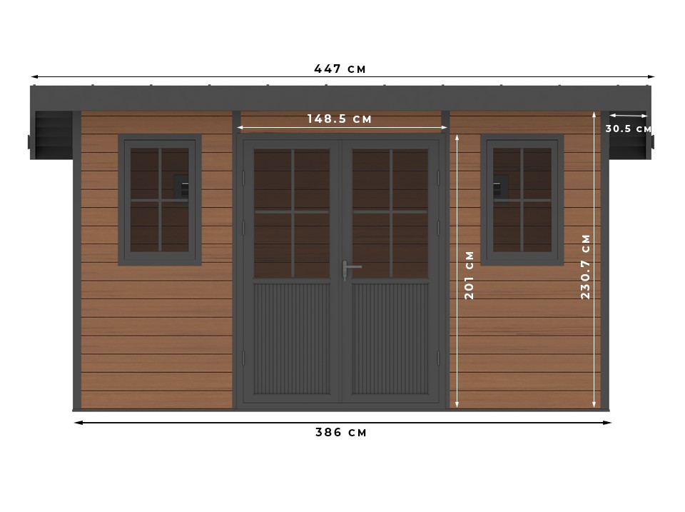 Abri De Jardin Composite Toit Plat Sintra M Coloris Brun