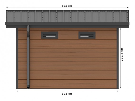 Abri De Jardin Composite Sintra 9m² Double Porte Aluminium Brun 4056