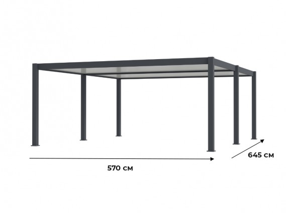 Dimensions du carport aluminium WESTON