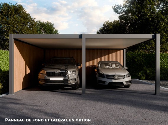 Panneau composite Teck pour carport alu