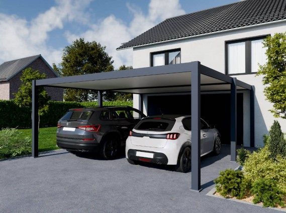 Carport aluminium WESTON pour deux voitures