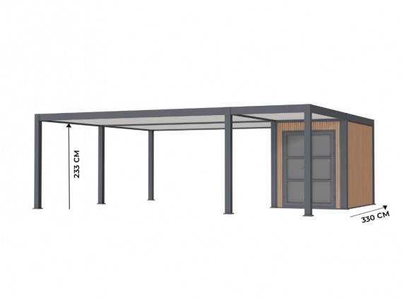 Hauteur du carport aluminium NEWARK pour 2 voitures