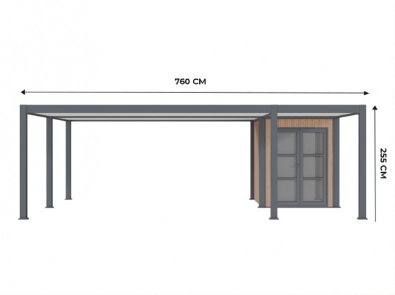 Mesures du carport aluminium NEWARK pour 2 voitures