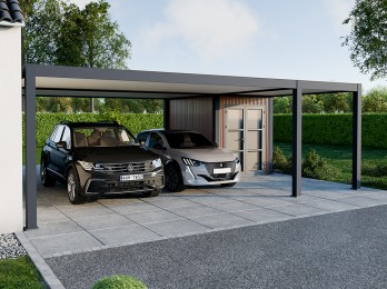Carport aluminium NEWARK pour 2 voitures
