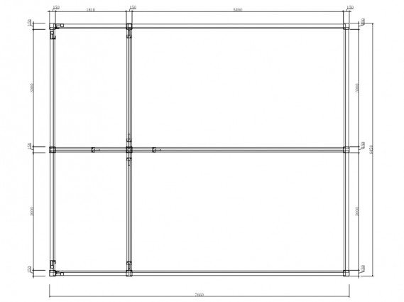 Plan du carport aluminium NEWARK pour 2 voitures