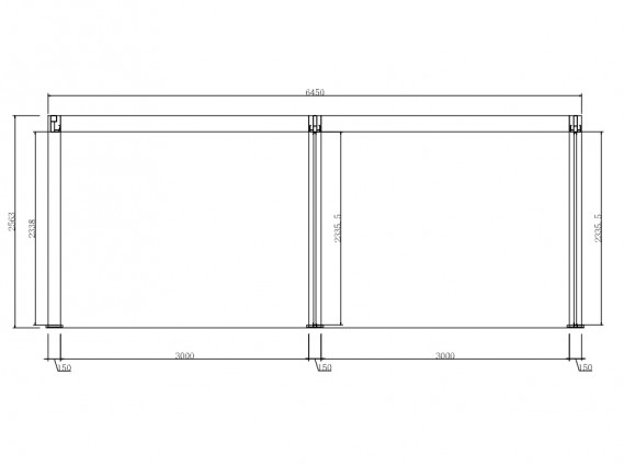 proposition de plan du carport aluminium NEWARK pour 2 voitures