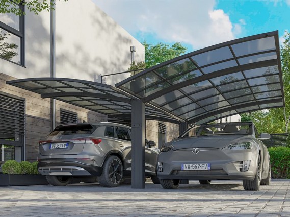 carport aluminium 2 voitures tesla