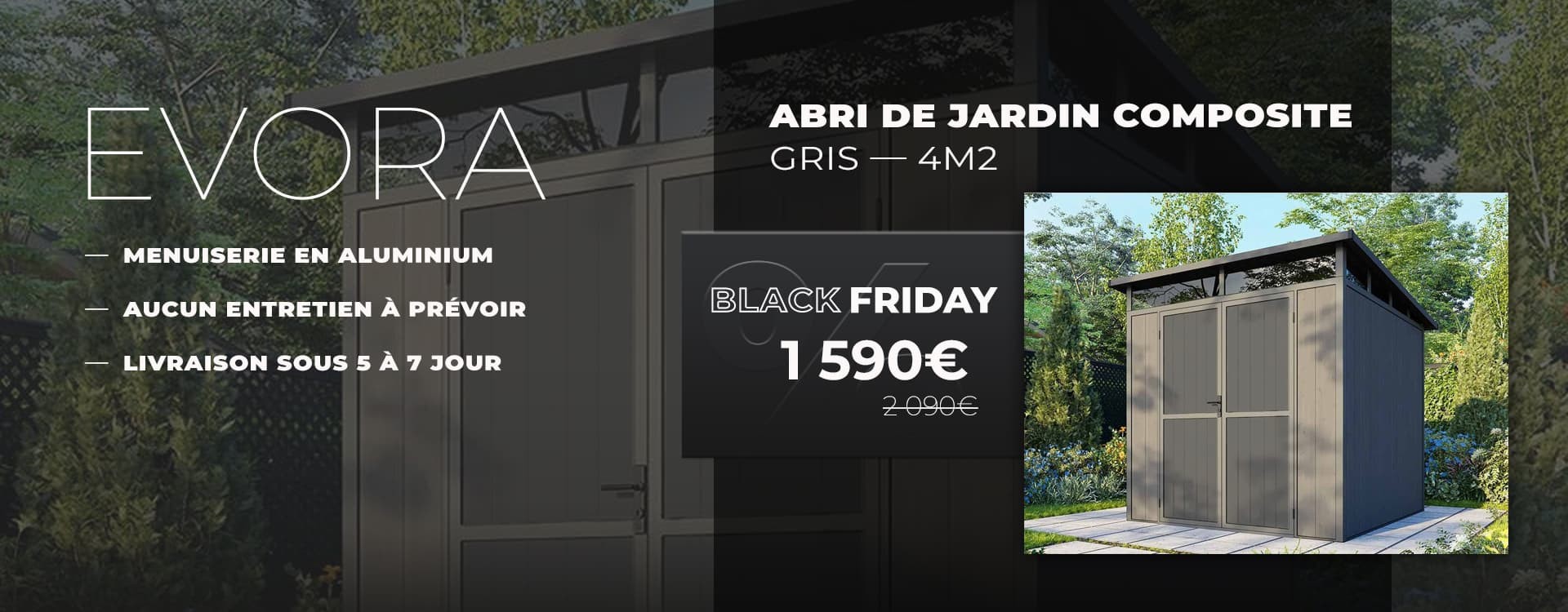 abri de jardin composite black friday